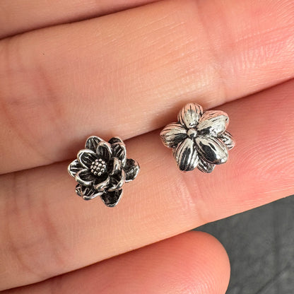 30PCS 8mm Vintage Silver Lotus Flower Beads, Antique Silver Spacer Beads For Jewelry Making