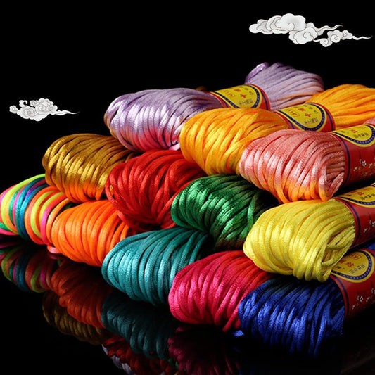 #002 - Line 6/7 (2/1.5mm) Chinese Knot Cord, Braided Pendant Red Rope Bracelet, Korean Thread, Handmade Diy Handmade Accessories, Material Jade Thread 20M