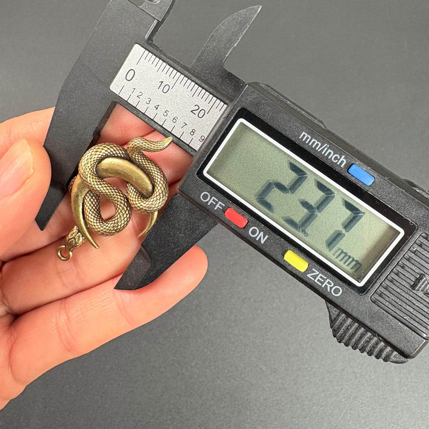 Vintage Brass Moon Snake Charm, Serpent Pendant for DIY Jewelry Making