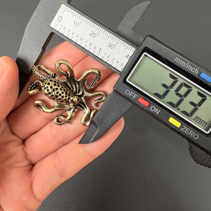 Vintage Brass Octopus Figurine, Steampunk Nautical Decor, Marine Animal Ornament, Home Desk Accent