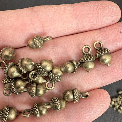 20PCS Bronze Acorn Charms, Acorn Pendants for Necklaces Bracelets Earrings, DIY Jewelry Making Supplies
