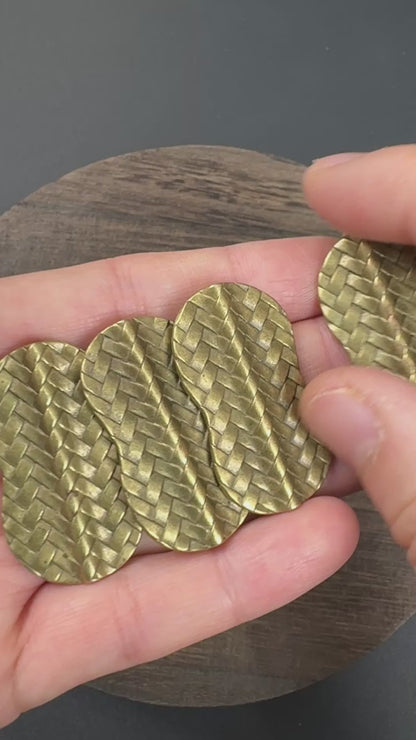 4PCS Antique Bronze Woven Geometric Fan Beads, Ethnic Bohemian fan-shaped Spacers for Jewelry Making, Vintage Jewelry Finding ﻿
