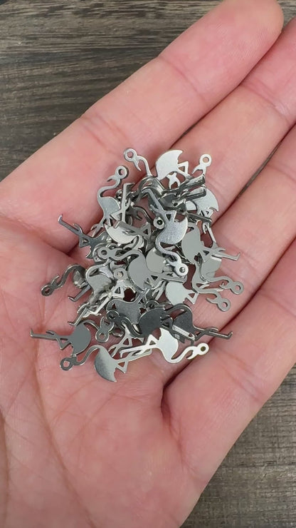 10PCS Stainless Steel Flamingo Charms, Bird Metal Pendants for DIY  Jewelry Making