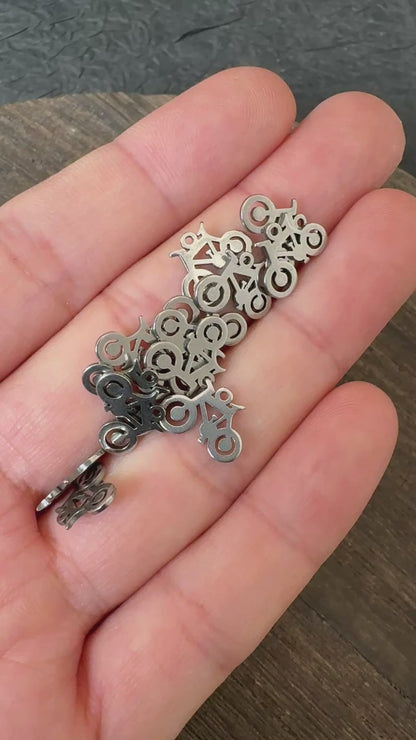 10PCS Stainless Steel BicycleCharms, DIY Jewelry Supplies