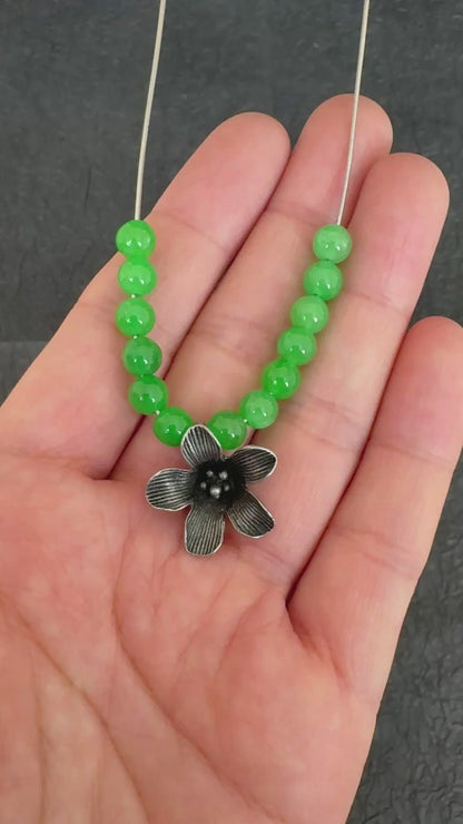 6PCS Vintage Lily Flower Pendants - Handmade Boho Floral Charm