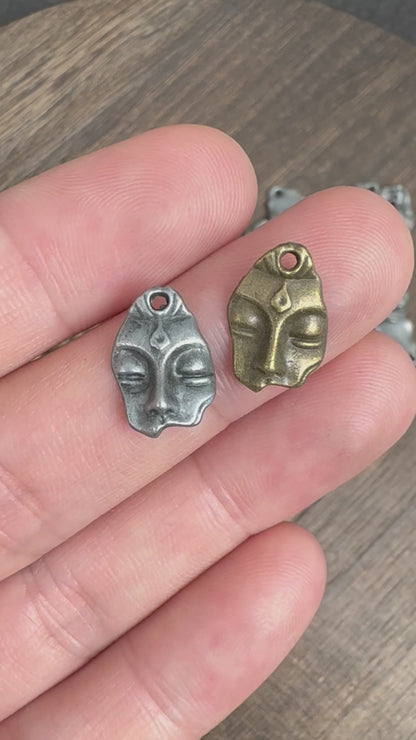 30PCS Antique Buddha Face Charms, DIY Jewelry Making Supplies