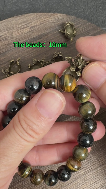 4PCS Tiny Winged Dragon Bead Holders, Vintage Bronze Spacer Cap for Round Bead DIY Jewelry