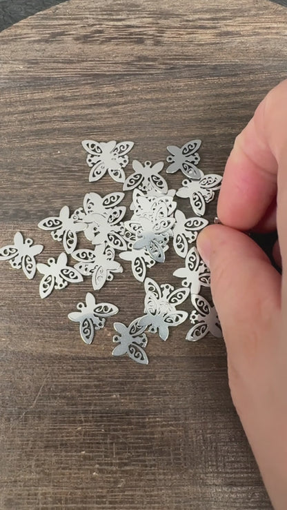 10PCS Butterfly Connectors,Stainless Steel Charms for  DIY Jewelry Making