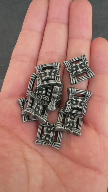 6PCS Vintage Tibetan Silver Vajra Charms, Antique Style Dorje Pendant for DIY Jewelry