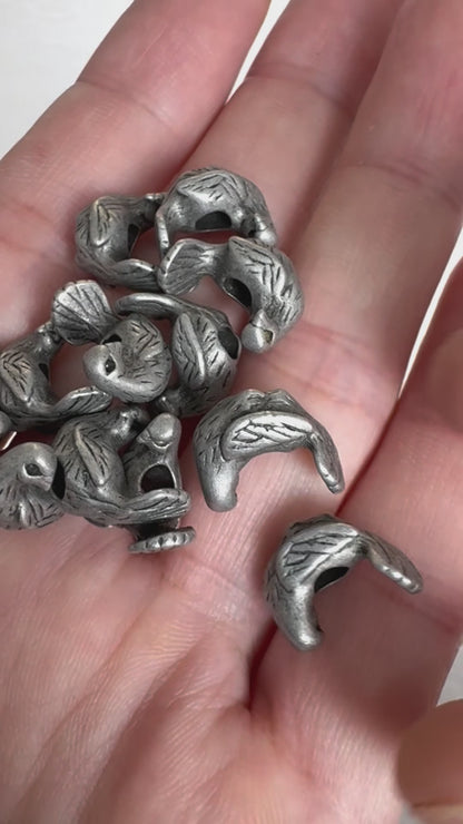 10PCS Vintage Bird Spacer Beads, Retro Small Bird Charm for Jewelry Making