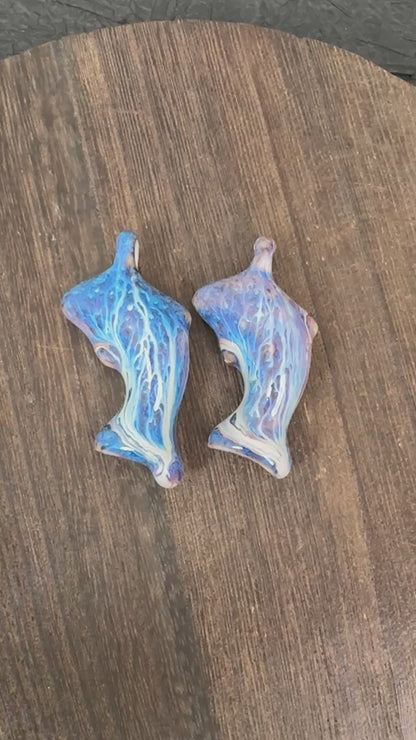 Kiln Fired Ceramic Dolphin Whistle Pendant,Ocean DIY Jewelry Charm