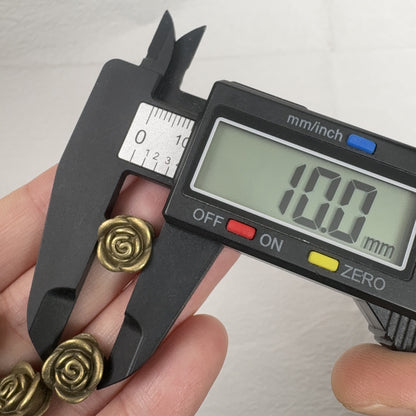 10PCS Vintage Bronze Rose Spacer Bead, Antique Floral Jewelry Finding, Retro DIY Bead for Bracelets and Necklaces