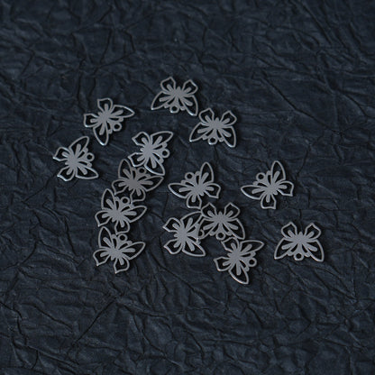10PCS Mini Stainless Steel Openwork Butterfly Charms, Nature Inspired Findings