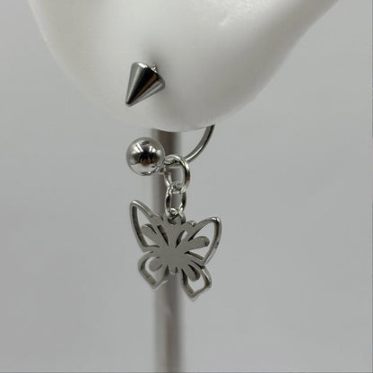 10PCS Mini Stainless Steel Openwork Butterfly Charms, Nature Inspired Findings