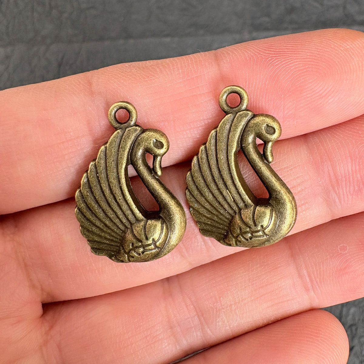 6PCS Antique Bronze Swan Charms for Handmade Jewelry Making Supplies
