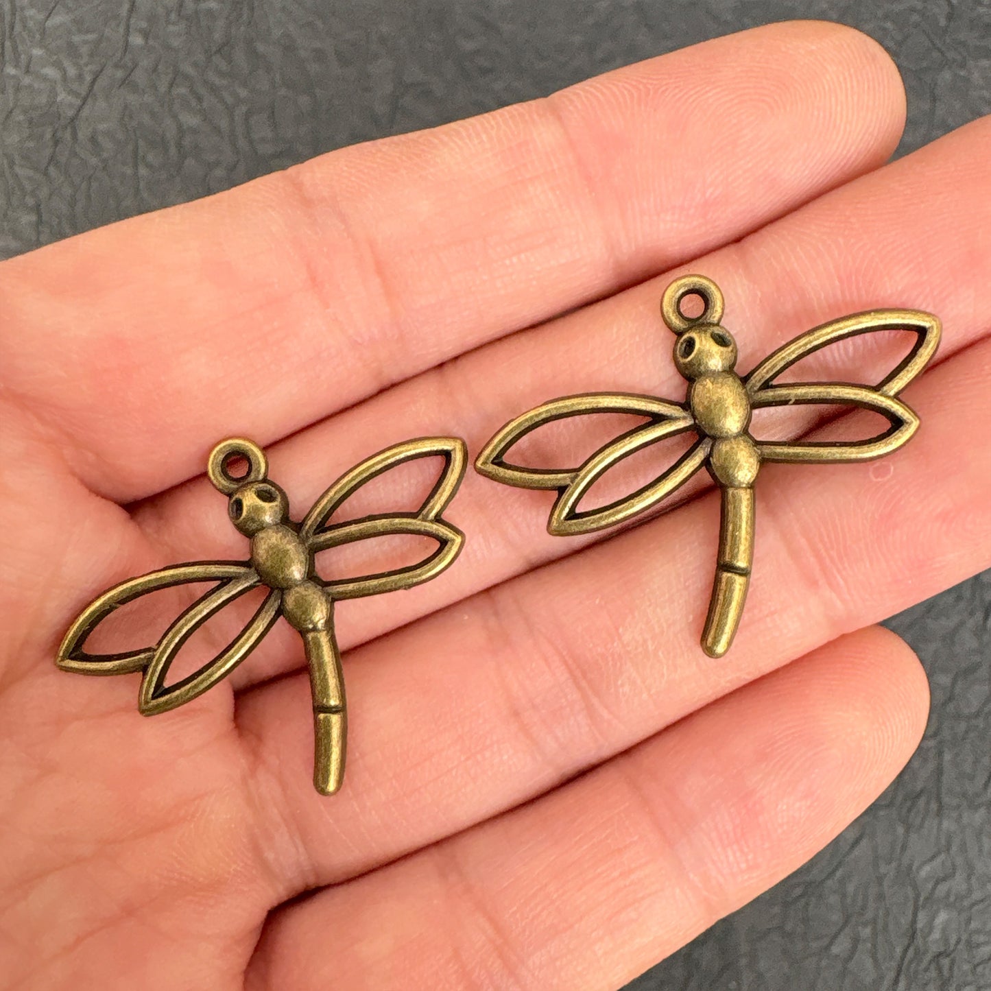 20PCS Antique Bronze Hollow Dragonfly Pendants, Craft Supplies