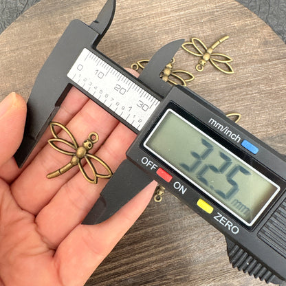 20PCS Antique Bronze Hollow Dragonfly Pendants, Craft Supplies