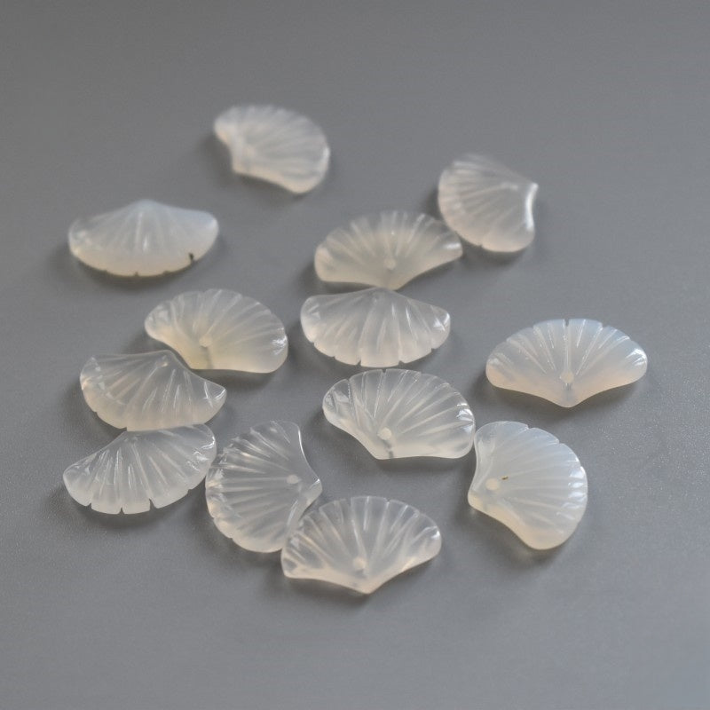 Natural Agate Ginkgo Leaf Pendant, 15x22mm Stone Leaf Charms, DIY Jewelry Making Supplies, Autumn Nature Pendant Beads