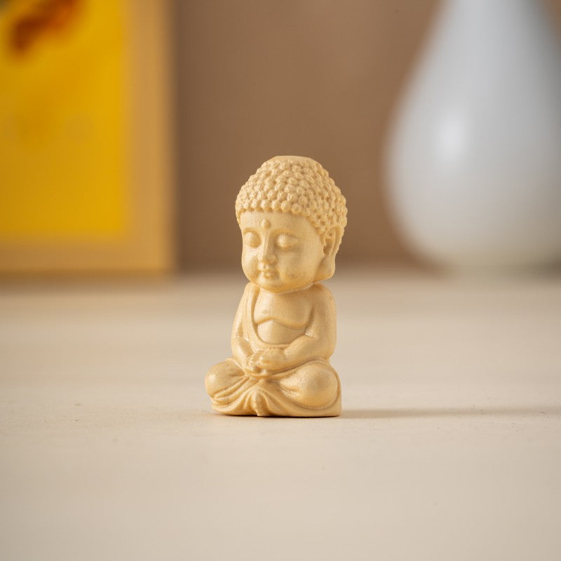 Hand-Carved Basswood Guanyin & Buddha Charm – Wooden Buddhist Bead for Jewelry Craft
